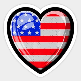 USA Heart Shape American Flag Patriotic Pride 4th Of July Sticker